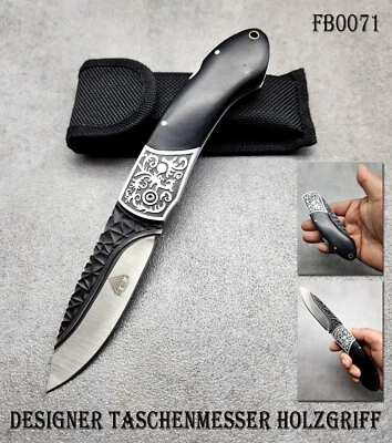 KaSul®| Taschenmesser SEJ-FB0071 Holzgriff Klappmesser Camping Outdoor Messer