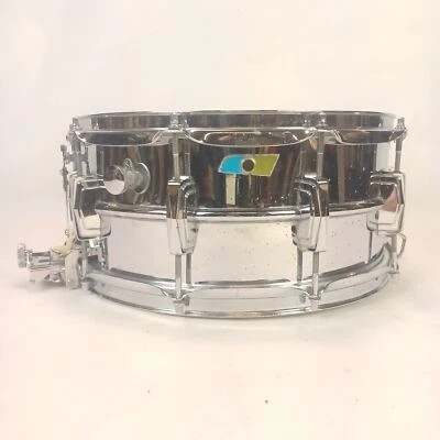 *Малый барабан Ludwig 70-е 6,5x14 дюймов сверхчувствительный No411 синий/оливковый значок США хром* - Изображение 1 из 4