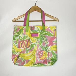 Lilly Pulitzer for Estee Lauder Tote Bag Beach Strawberry Banana Pink 16x15 - Picture 1 of 5