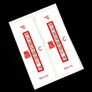 Pegatina de temperatura permanente registro indicador industrial 2 piezas 116-154 grados  - Imagen 1 de 3