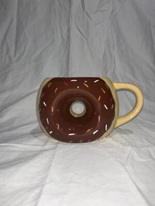 Donut mug 16oz by Tag Ceramic chocolate frosted w/ sprinkles EUC - Picture 1 of 5