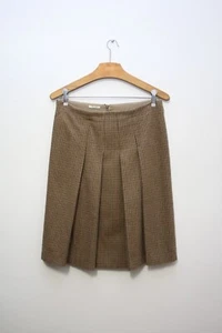 Miu Miu Wool Cashmere Blend Beige Brown Skirt Made In Italy - Picture 1 of 7