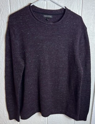 Banana Republic Men’s Sweater Large Cotton Nylon Wool Blend Marled Purple - Image 1 of 4