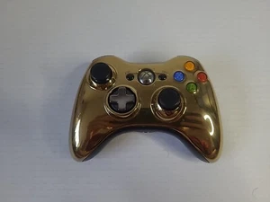 Mando Inalámbrico Xbox 360 OEM Cromo Dorado Cromo Oficial Genuino Probado - Imagen 1 de 5