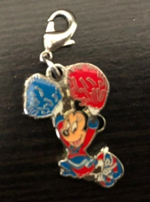 Disney Charm Minnie Mouse cheerleader pom poms for charm bracelet sports cheer - Image 1 of 3