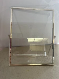 Vintage Picture Frame Swivel See Through Swing Tilt Tabletop Gold Brass Color - Picture 1 of 5