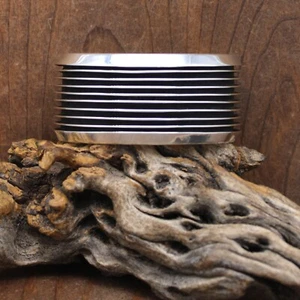Sterling Silver Nine-Channel Oxidized Cuff Bracelet by Navajo Tom Hawk - Picture 1 of 6