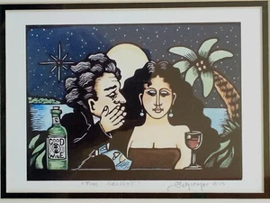 Original John Schirmer woodcut print "The Secret", 13 by 16 inches  - Picture 1 of 10