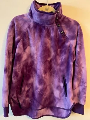 Green Tea Fleece Jacket Purple Pullover Long Sleeve Women’s S - Image 1 of 4
