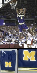 $80 Large Michigan Wolverines Mitchell & Ness 1991 College Road Shorts - Picture 1 of 12