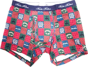 Brooks Brothers Japan Boxer Underwear Check & Logo 3D Design Red Size M / L NIB - Picture 1 of 19