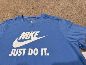 Nike UNC North Carolina Tar Heels blue white dri fit Just Do It t shirt S 23 MJ - Picture 1 of 4