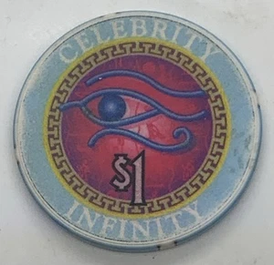 Celebrity Cruises Infinity $1 Casino Chip Wet Cruise Cerámica 2001 - Imagen 1 de 3