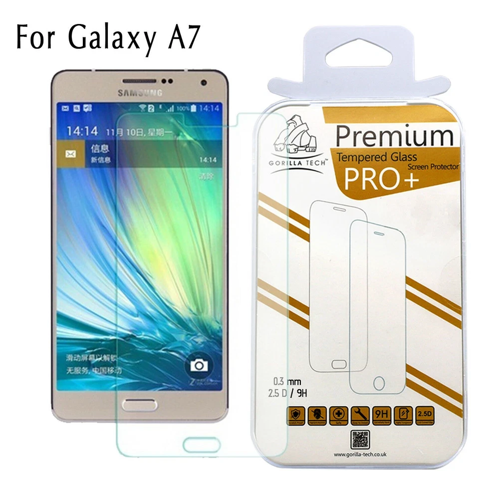 For Samsung Galaxy A7 100% Genuine Gorilla Tempered Glass Film Screen Protector - Image 1 of 4