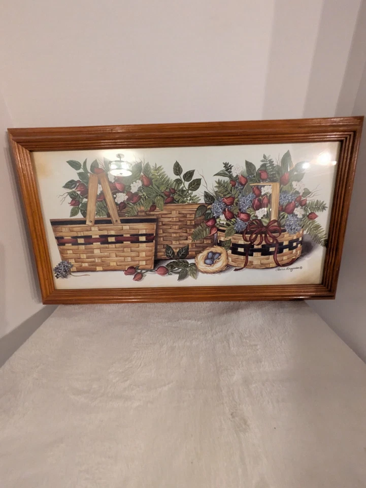 Изображение 3 корзин 22,25 x 12 дюймов с птичьим гнездом и яйцами - Изображение 1 из 4