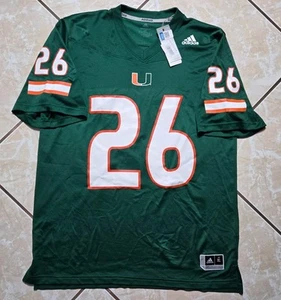 NWT Adidas Miami Hurricanes Sean Taylor #26 NCAA Green Football Jersey Men’s XL - Picture 1 of 13