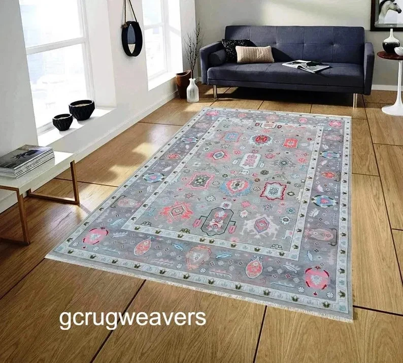  Hand Knotted Modern Turkish Rug Oushak Rug Handmade Wool Rug–Antique Style - Image 1 of 4