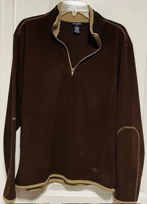 NordicTrack 1/4 Zip Men's Active Wear Outdoor Fleece Small Brown - Image 1 of 4