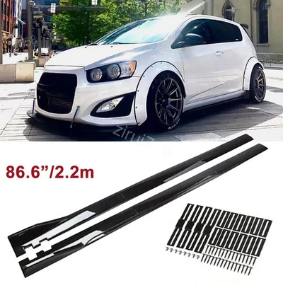 For Chevrolet Sonic 2012-2020 Side Skirts Extension Lip Splitter Rocker Panel Foto 1 de 4