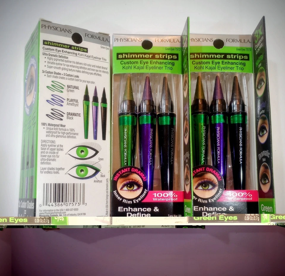 Physician's Formula Shimmer Strips Custom  Green Eye Enhancing Trio 3X Lot - Image 1 of 1