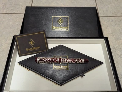 Conway Stewart Ster Silver Chatsworth Burgundy Fountain Pen Henry Simpole 11/25 - Image 1 of 4