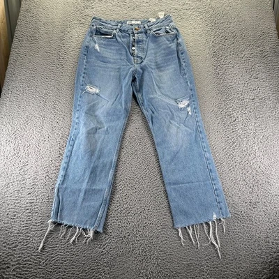 Zara Jeans Womens Size 8 Blue Light Wash Cotton Loose Straight High Rise - Image 1 of 4