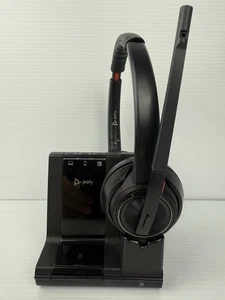 Plantronics Poly 8200 Series Headset & Base W8200B/A DECT Wireless USB Stereo - Picture 1 of 8