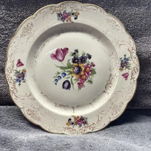 Royal Bayreuth Dinner Plate Floral Decorated 10 3/4" 1960s Ovington New York - Picture 1 of 5