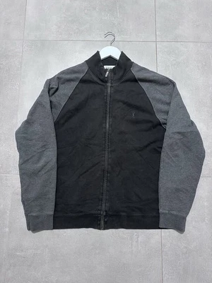 Jaqueta Yves Saint Laurent com zíper algodão YSL preta cinza GG  - Imagem 1 de 4