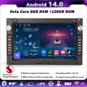 Qualcomm 128GB Android 14 Autoradio VW Jetta Polo Golf 4 T4 T5 Bora Passat SEAT - Bild 1 von 17
