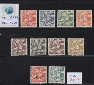 WC1_33677 DUTCH COLONIES: CURACAO. Nice group of 1934 air stamps. MLH-MVLH - Picture 1 of 1