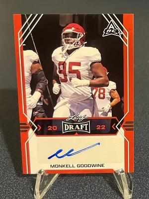 2022 Leaf Draft Autographs Monkell Goodwine #BA-MG2 Red (AU, RC) - Image 1 of 2