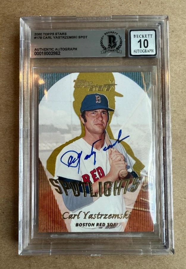 Подписанная карта Карла Ястржемски из Boston Red Sox 2000 Topps No178 Beckett Slabbed 10 - Изображение 1 из 1