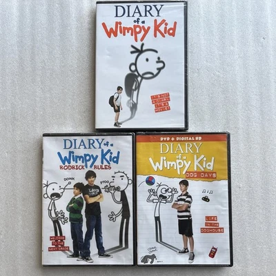Diary of a Wimpy Kid + Rodrick Rules + Dog Days DVD Lot NEW SEALED w Fraying - Image 1 of 4