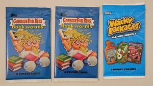 Topps Collectible Sticker Packs - Two Garbage Pail Kids, One Wacky Packages - Picture 1 of 9
