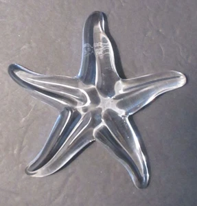 "Estatuilla pisapapeles estrella de mar de cristal transparente de baccarat de colección - Francia 5""" - Imagen 1 de 7