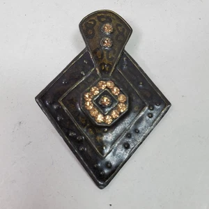 Vintage Anhänger Statement 3 cm lang total braun dekorativ - Bild 1 von 4