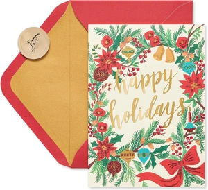 Holiday Cards Boxed with Envelopes, Warm Wishes, Wreath (14-Count) - Picture 1 of 12