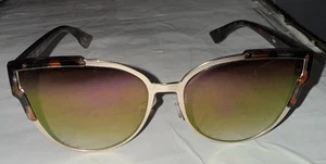 Übergroße Cat Eye Sonnenbrille Damen UV400 Schutz Farbverlauf Gold Metall Mode - Bild 1 von 5