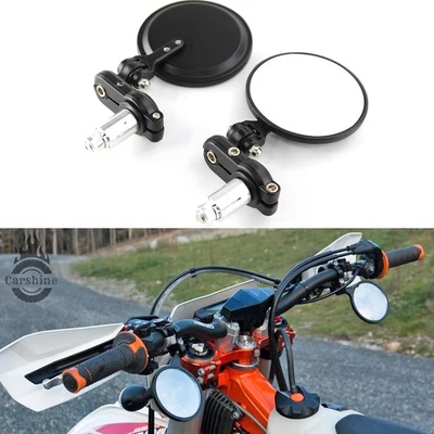 For Suzuki DRZ400 DRZ 400SM Round 7/8" Handle Bar End Motorcycle Side Mirrors - Image 1 of 4