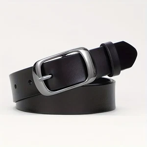 Plus Size Genuine Leather Belt Simple Solid Color Casual Belt Vintage Unisex Jea - Picture 1 of 16