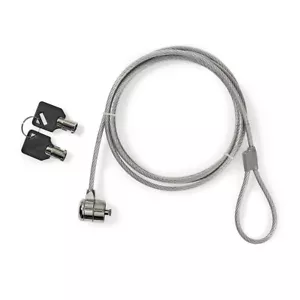 NEW UNIVERSAL 3M LONG SECURITY CABLE & KENSINGTON LOCK FOR LAPTOP, SCREEN, ETC - Picture 1 of 3