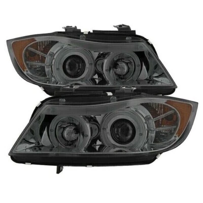 Faros proyectores halo LED Spyder 5009029 para BMW E90 serie 3 sedán 2006-08 Foto 1 de 3