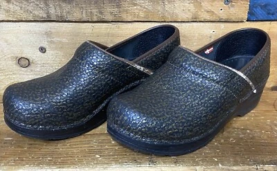 Sanita Zuecos Mocasines Zapatos Mujer’s Talla EU 36 - US 6 Marrón Cuero Texturizado K10 Foto 1 de 4