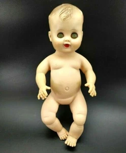 Vintage Baby Junge Gummipuppe grüne Schlafaugen 50er Jahre  - Bild 1 von 12