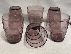 6 IKEA Skoja Beehive Bubble 4" Tumblers Amethyst Purple Glasses Discontinued - Picture 1 of 5