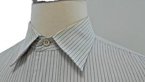 16.5 Brooks Brothers Shirt Striped White Mens Cotton Button Front Long Sleeve Sz - Picture 1 of 12