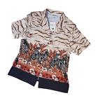Deadstock Bnwt Millers Zebra Animal Print Button Up Shirt Womens 16 L Xl