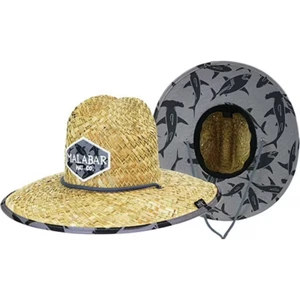 Shark Kids Fabric Pattern Print Straw Children's Sunhat, Boy & Girl, Ages 3+ - Picture 1 of 7