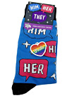 Main and Local Him Her They Pride One Pair Unisex Pride Crew Socks One Size NWT
